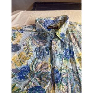 Men's Tori Richard Stained Glass Tropical‎ Made In Hawaii Shirt-Size 2XL